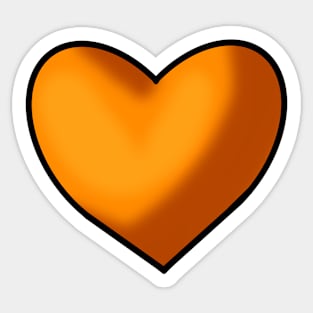 Orange Heart Sticker